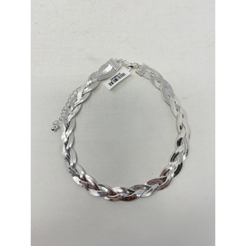 Shop LC Silvertone Herringbone Braided Chain for Ankles 12 in Long Anklet 5630